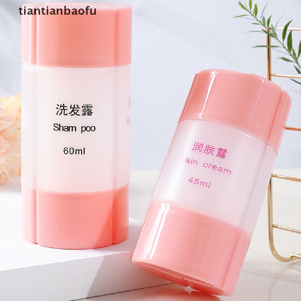 [tiantianbaofu] Kosmetik 3in1/4in1 Travel Botol Shampoo Shower Gel Kotak Penyimpanan Set Butik