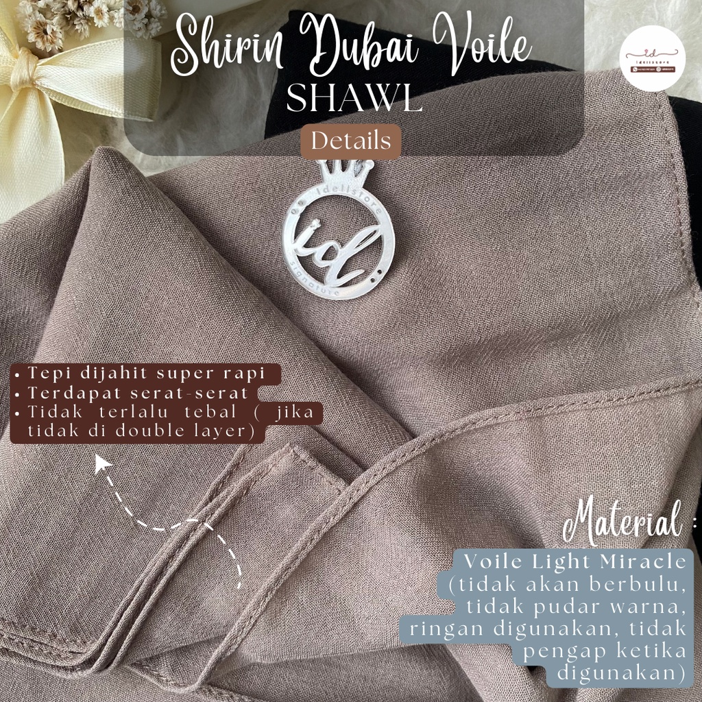 [buy 1 get 1] 11-15 November 2023 • Shireen Dubai Voile Shawl - Pashmina voal voile premium shirin shireeenz pashmina dubai