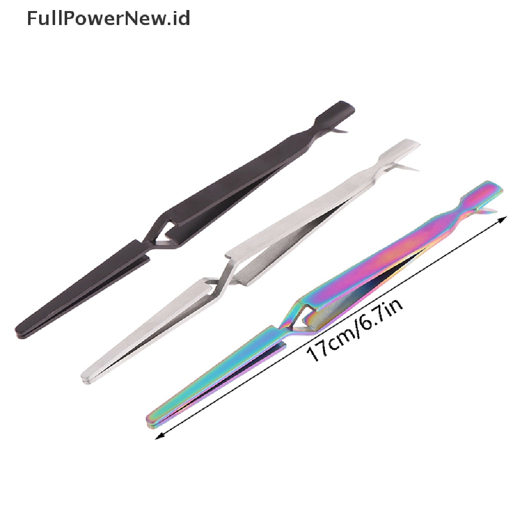 Power Pinset Pembentuk Kuku Bahan Stainless Steel Untuk UV Gel Tips Nails Shaping Clips ID