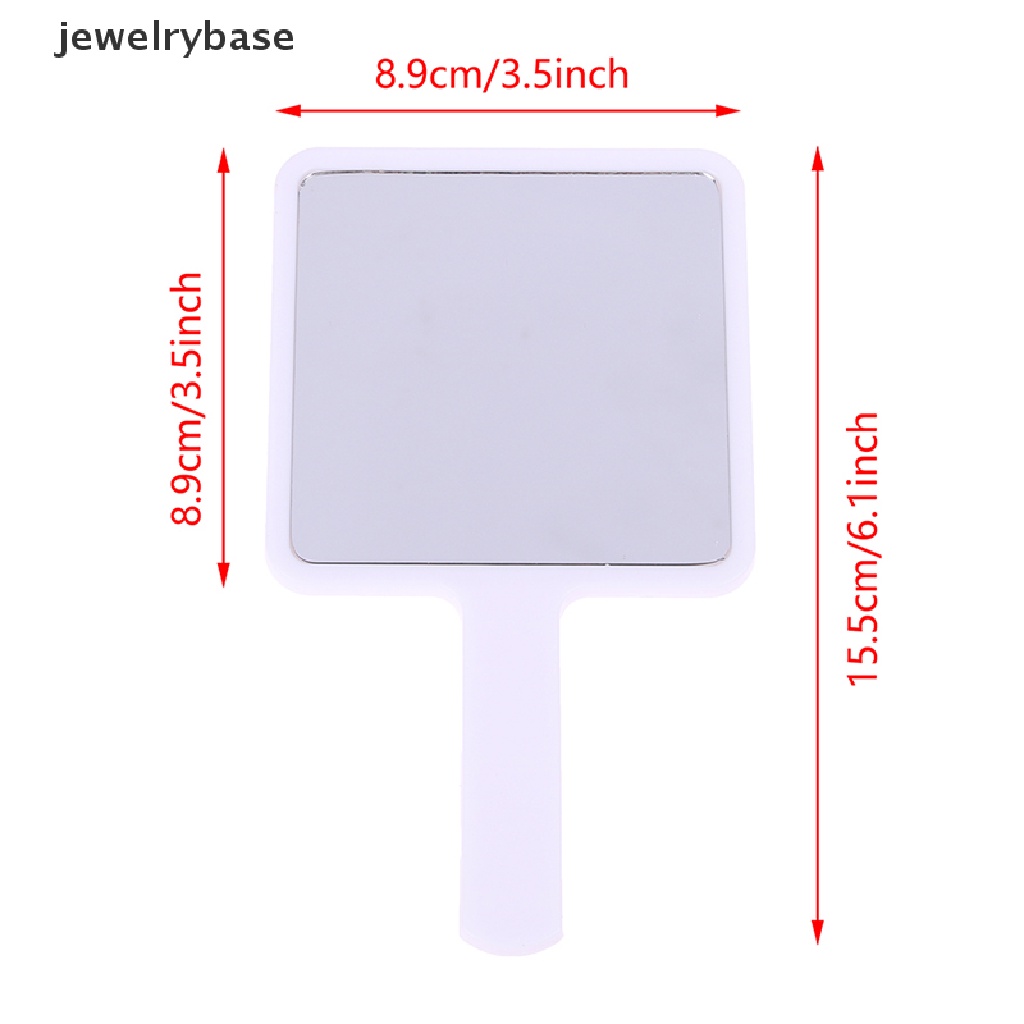 [jewelrybase] Eyelash Extension Handheld Makeup Mirror Kaca Rias Make Up Persegi Dengan Handle Butik