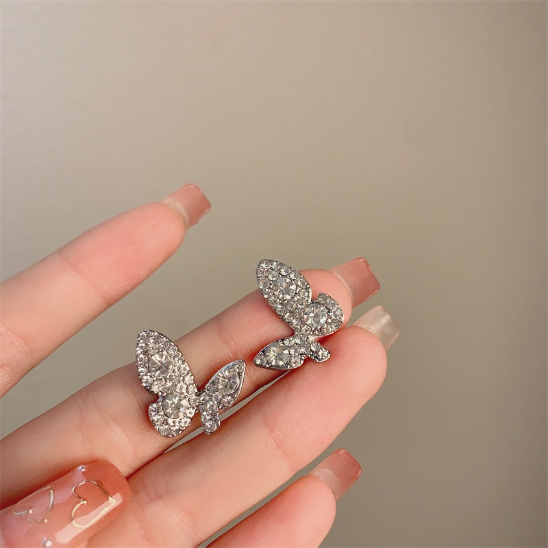 Elegant Zircon Stud Earrings Hypoallergenic for Women Fashion Butterfly Earring Jewelry Accessories