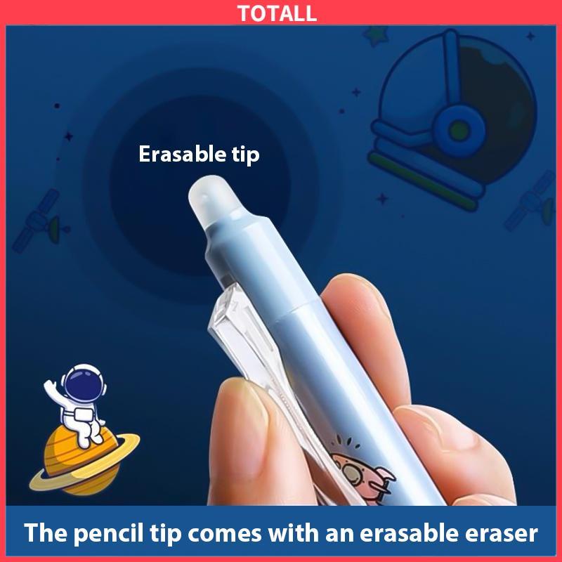 COD Pulpen Gel Desain Astronot Warna，Biru Hitam Mudah Dihapus，Stationery Accessories-Totall