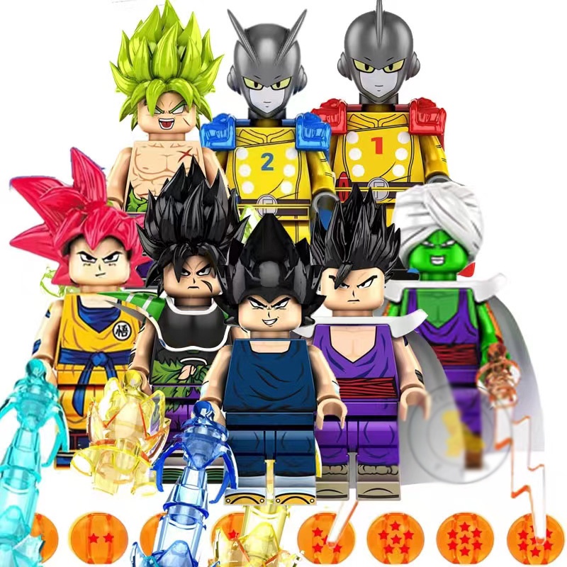 Dragon Ball Super Mini Boneka Super Saiyan Monkey King Vegeta Piccolo Black Goku Sharu Puzzle Rakitan Mainan Blok Bangunan