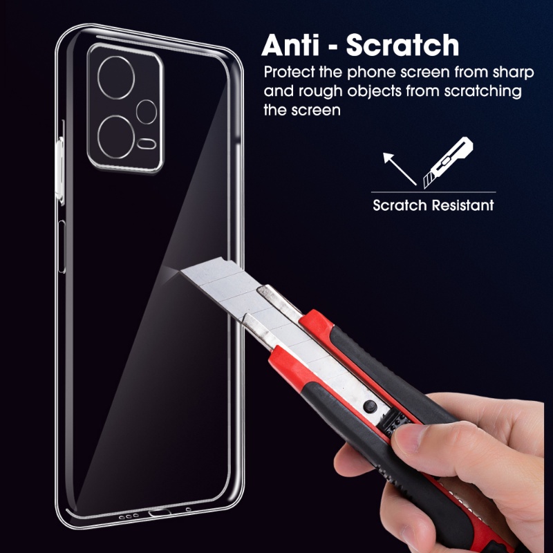 Transparan Sederhana Anti Gores Casing Ponsel Definisi Tinggi Menebal Anti-Sidik Jari Telanjang Logam TPU Penutup Belakang Pelindung Untuk Xiaomi Poco X5 Series