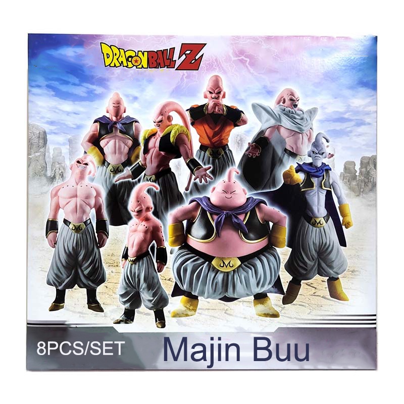 8pcs/Set Dragon Ball Z Figures Majin Buu Full Set LOT 1/12 Scaled Buu Pvc Action Figure Toy Super Saiyan Collection Model Toys