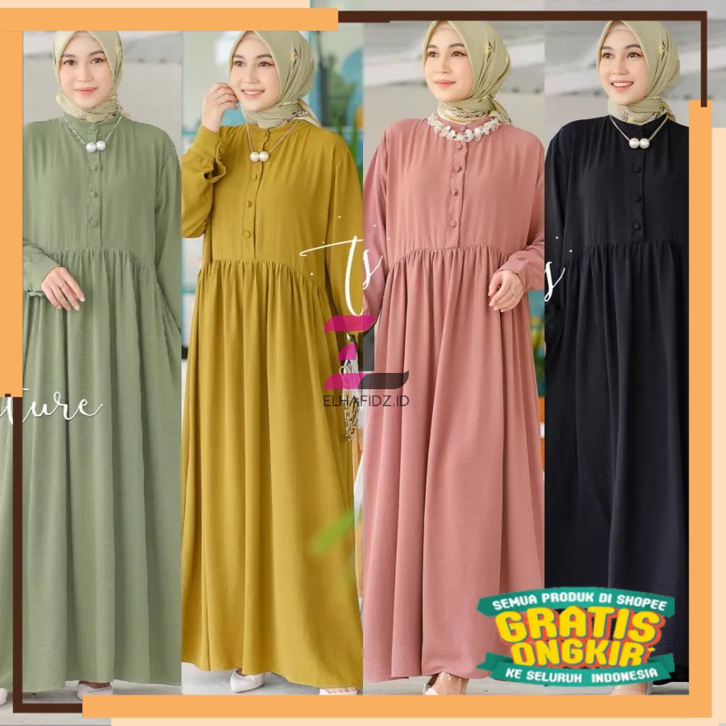 SERIES RAMADHAN RAYA 2023 Tulus Signature Meta Dress Jumbo Maxi Gamis Crinkle Airflow Premium Motif 