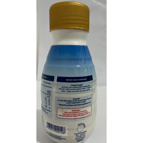 MILKO SUSU EVAPORASI HALAL /  SUSU LEMAK NABATI EVAPORASI 210 GR BIRU