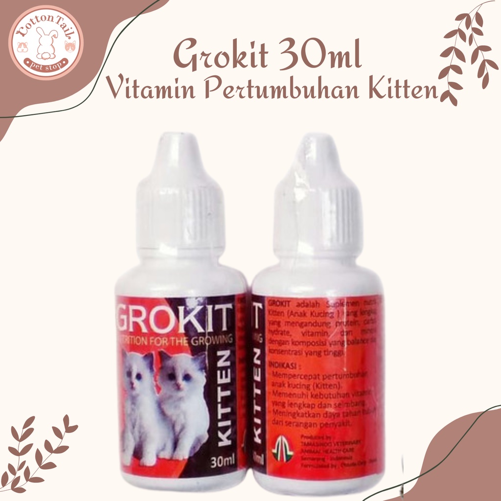 GROKIT 30ml Vitamin Pertumbuhan Anak Kucing Kitten GROKIT 30ml