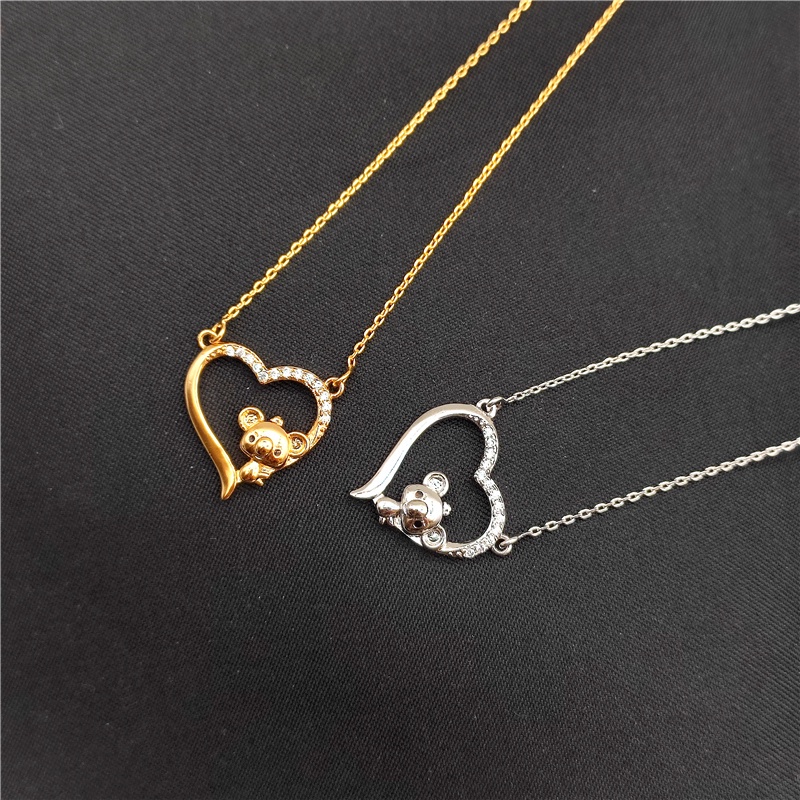 Mouse Liontin Cinta Kalung Berlian Wanita Kalung Berlian Mulia Liontin Pasangan Hadiah Ulang Tahun Aksesoris Fashion.