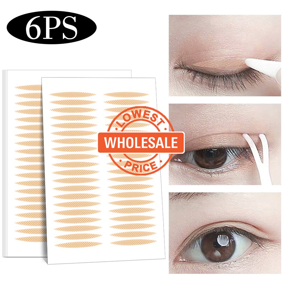 [Harga Grosir] [Unggulan] 1per3/6pcs Styling Mesh Double Eyelid Tape Mesh Lace Penutup Celah Mata Ganda Tak Terlihat Tanpa Jejak Rose Gold Stiker Kelopak Mata Ganda Untuk Wanita