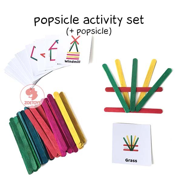 Zoetoys Popsicle Activity Set | Montessori Toys Stik Ice Cream Card