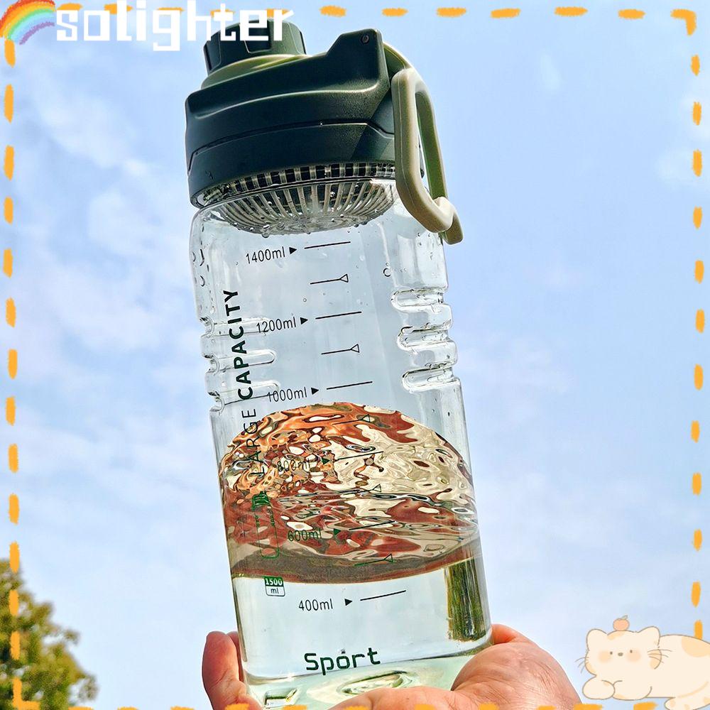 Solighter 1500ml Botol Air Gym Fitness Transparan Anti Bocor Water Jugs