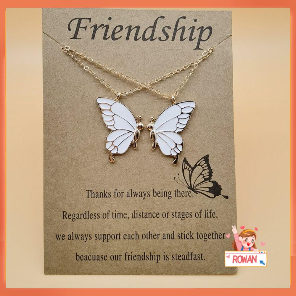 R-flower 2pcs Kalung Persahabatan Fashion Sahabat Hadiah Jarak Jauh Best Friend Jewelry