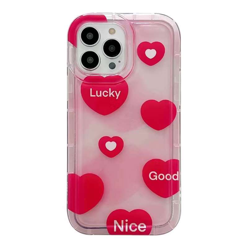 IPHONE Cinta Soft Phone Case Kompatibel Untuk Iphone14 13 11 12 Pro XS Max X Xr7 +8 Plus Casing TPU Silikon Shockproof Cover