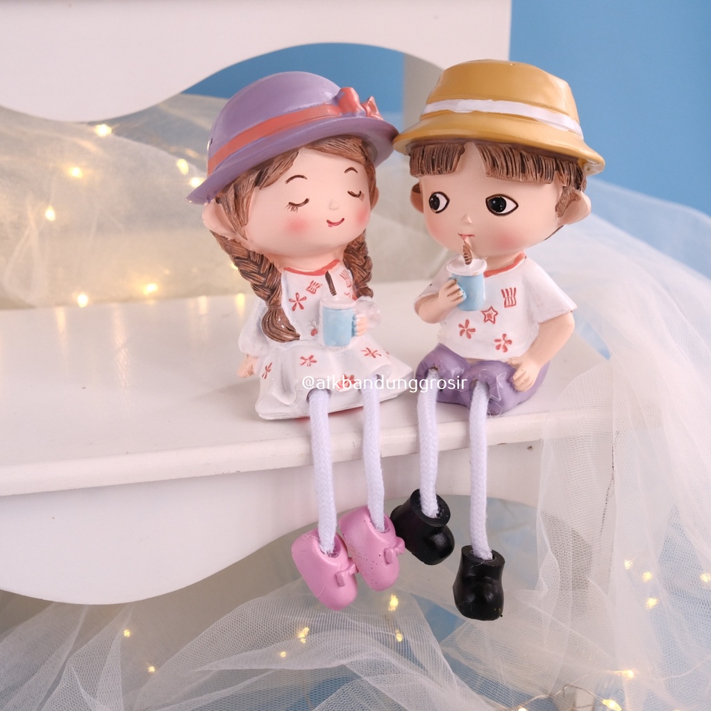 Set Miniatur Pajangan Boneka Resin Patung pacar pernikahan wedding kado birthday hampers  hadiah ultah rekomendasi gifbox meja rumah- SHSNP