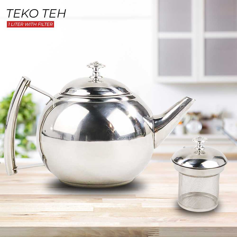 (BISA COD) FTIHSHP Hongmeishun Teko Teh Kettle Pot 1 Liter with Filter - A2