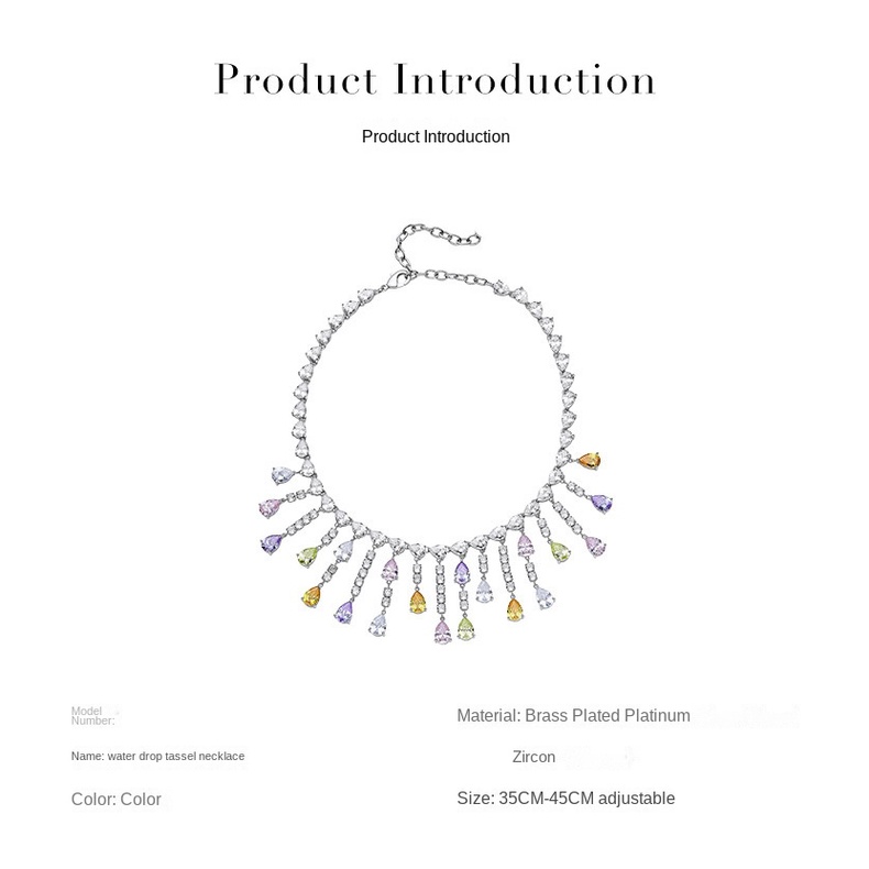 Goldkingdom Fashion Perhiasan Aksesoris Ready Stock Desain Industri Berat Tetesan Air Rumbai Kalung Untuk Anak Perempuan Minor Ringan Mewah Triple Layer Choker Necklace