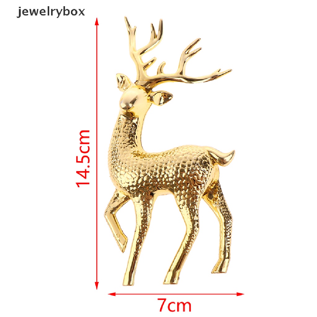 [jewelrybox] 1pc Natal Elk Plastik Golden Cake Topper Dessert Dekorasi Anak Hadiah Butik