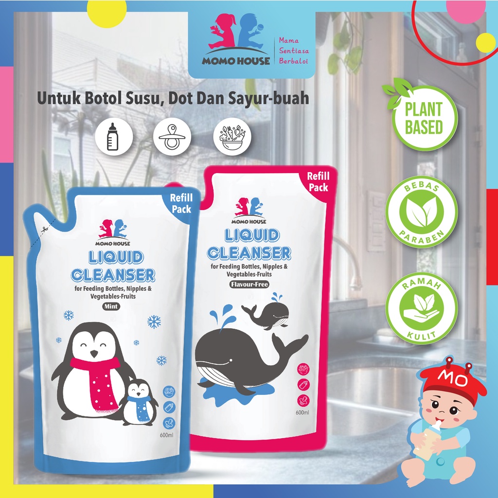 MOMO HOUSE 600ML Sabun Cuci Botol Bayi Sabun Cair Sabun Refil Liquid Cleanser Sabun Cuci Pembersih Botol