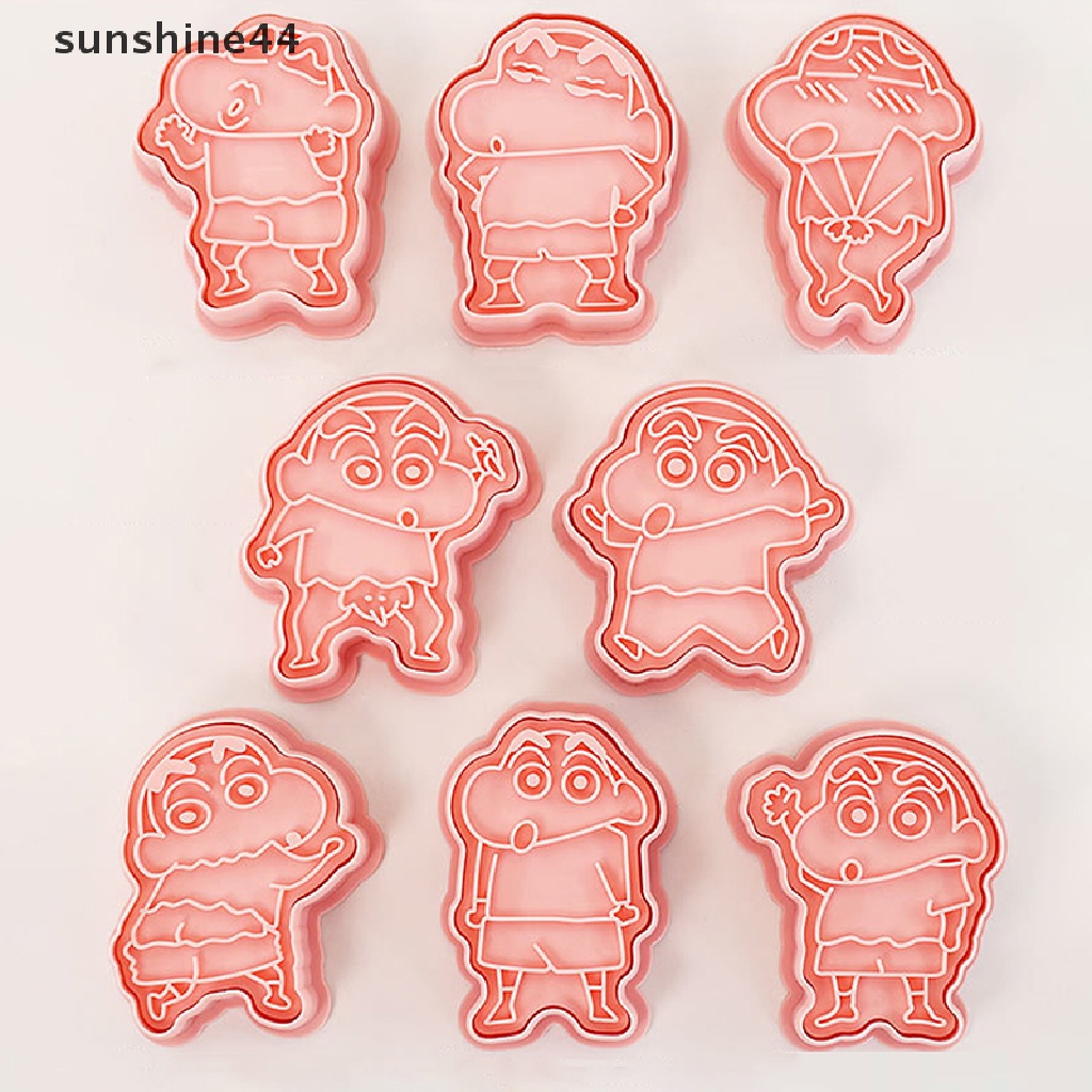 Sunshine 8pcs/set DIY Kartun Biskuit Cetakan Cookie Cutter 3D Baking Decorag Alat ID