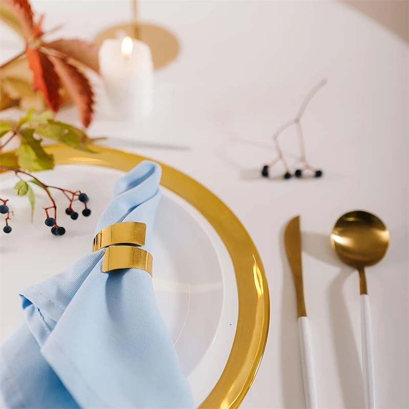 Cincin Serbet Bahan Metal Alloy Untuk Dekorasi Meja Pernikahan/Towel Rings Napkin Holder Dinner Table Decor