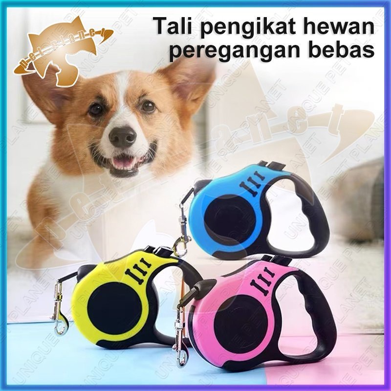 Tali Tuntun Kucing Retractable 3m Tali Pet Chain Dog Cat Training Leash Tali Harness Kucing Anjing Aksesoris Hewan Peliharaan