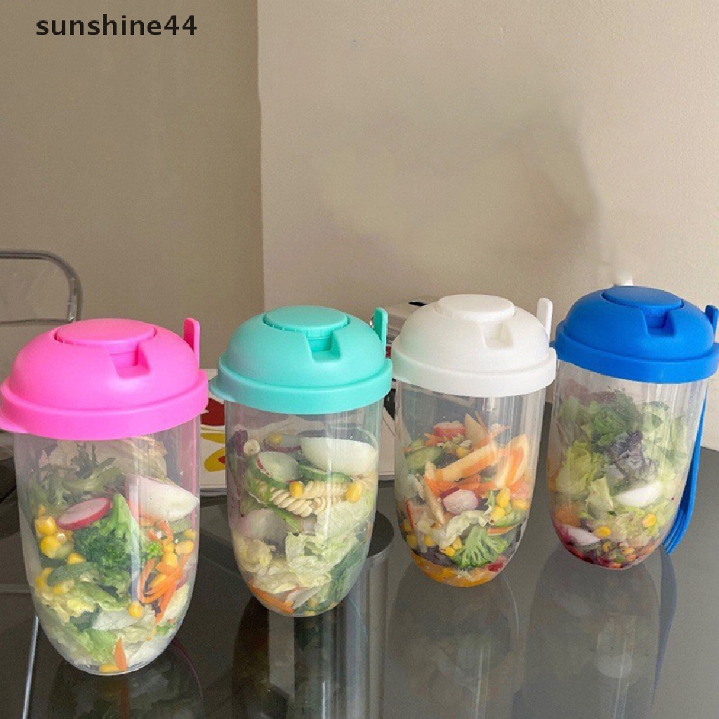 Sunshine Portable Breakfast Oatmeal Cereal Nut Yogurt Salad Cup Container Set Dengan Garpu ID