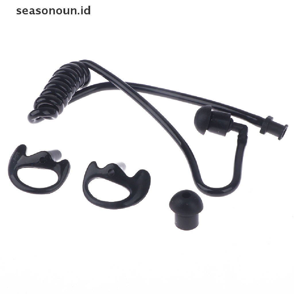 Seasonoun Black Spring Air Tube Pengganti Walkie Talkie Earphone Coil Tabung Udara Akustik.