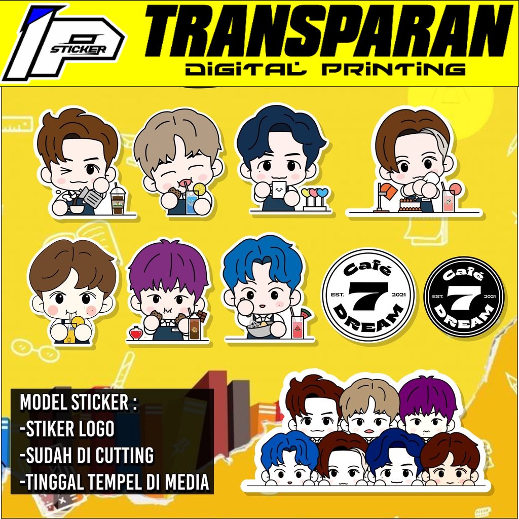 

[ SJP ] 10 PCS Sticker CAFE 7 DREAM Aesthetic - Stiker Tumbler Cae Laptop K-pop Karakter Cafe 7 Dream Sticker NCT