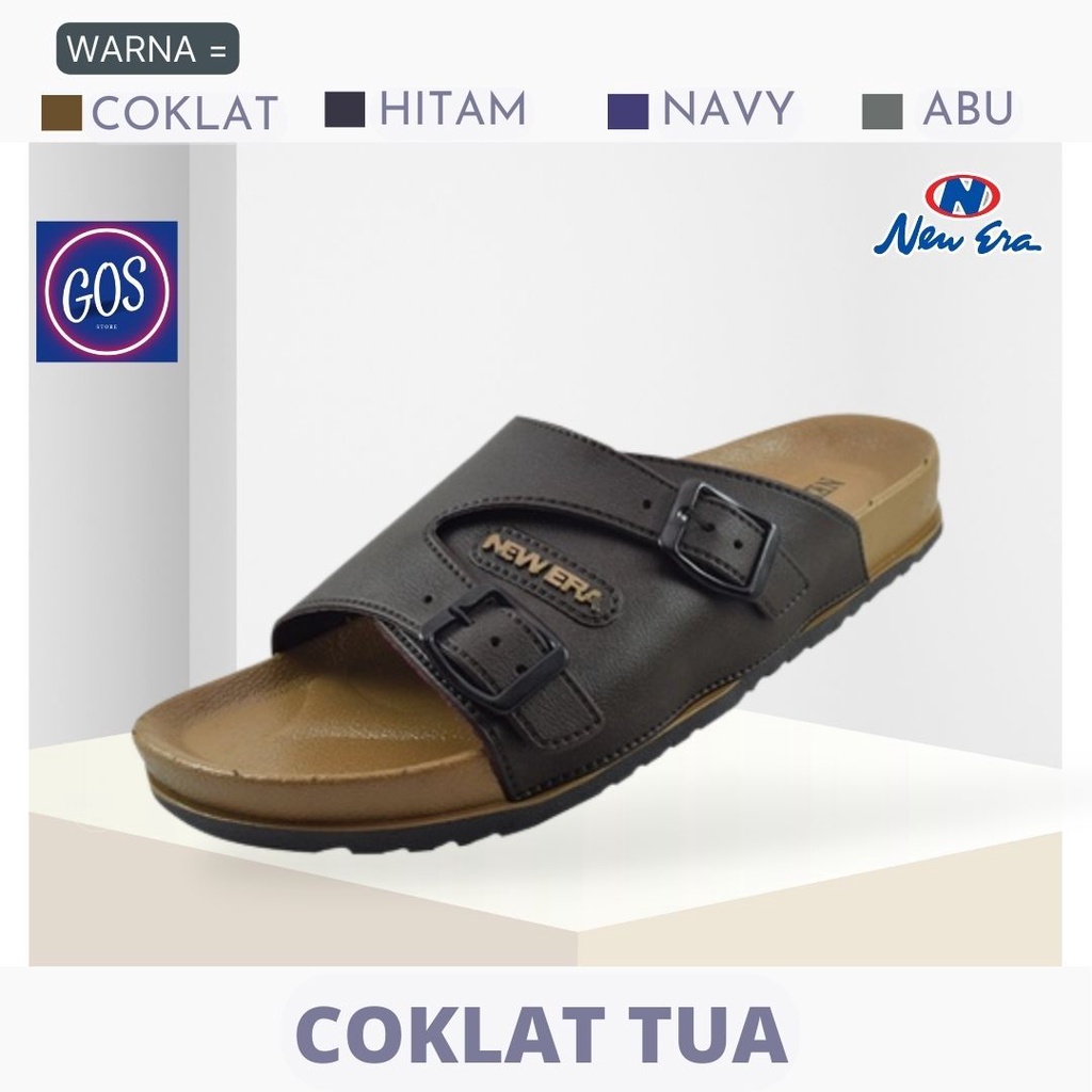 gos NEW ERA MB 8041 Sandal Karet Laki Laki Gesper Pinggir Nyaman murah anti air viral
