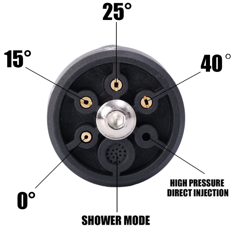 Universal 6in1 Car High Pressure Wash Nozzle Multi-Siku 6mode Adjustable1/4-Inci Quick-connect Wash Nozzle Alat Pembersih Otomatis