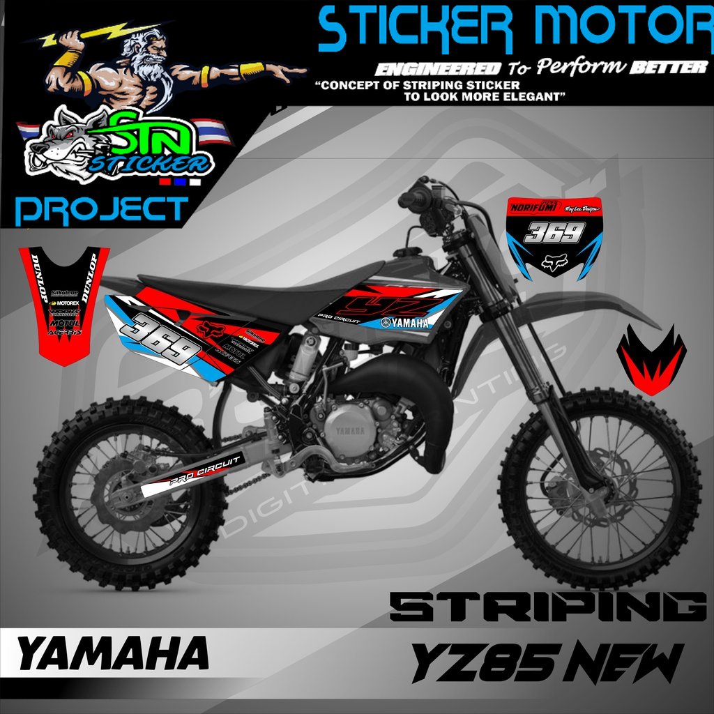 Yz85 Stiker Striping Motor TRAIL YZ85 NEW - Stiker Trail Bebek Yz 85 New Variasi Hologram AR.S2 012