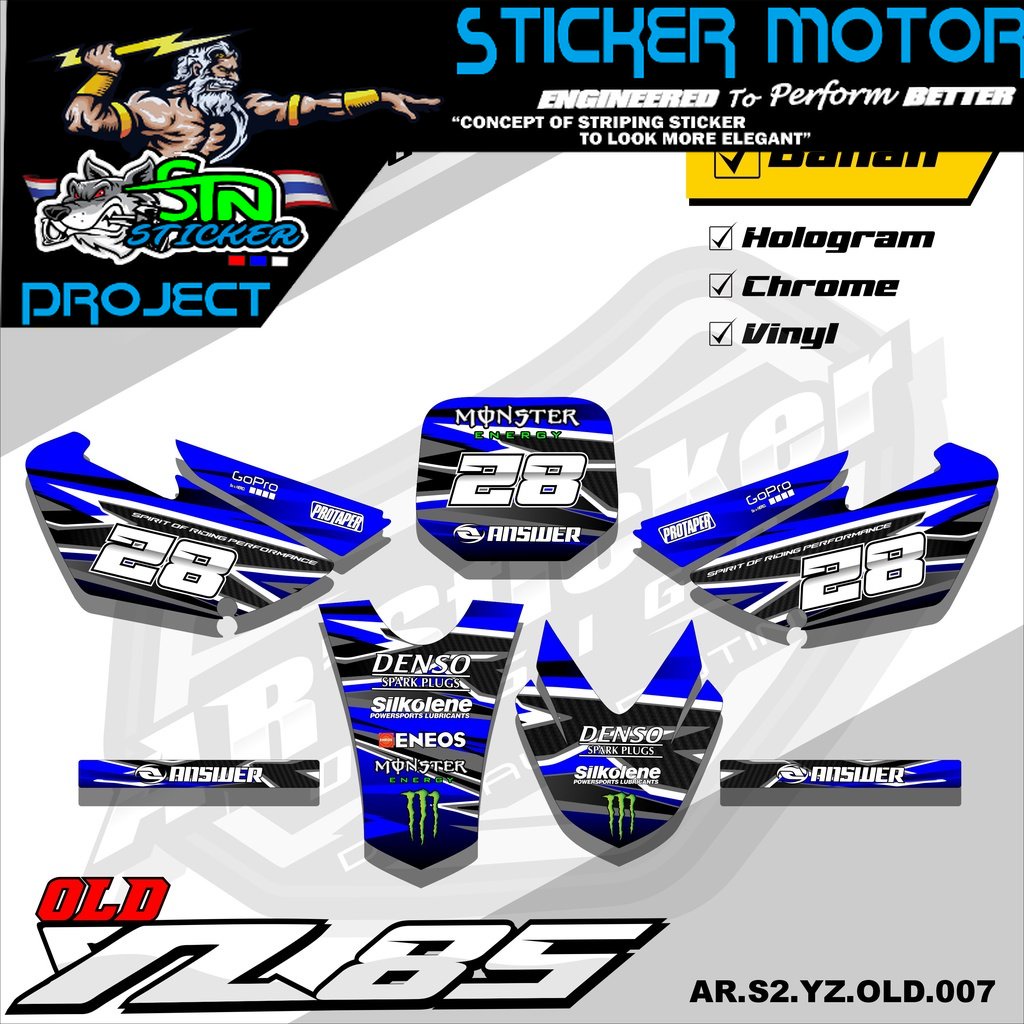 Yz85 Stiker Striping Motor TRAIL YZ85 OLD/LAMA - Stiker Trail Bebek Yz 85 Lama Variasi Hologram AR.S