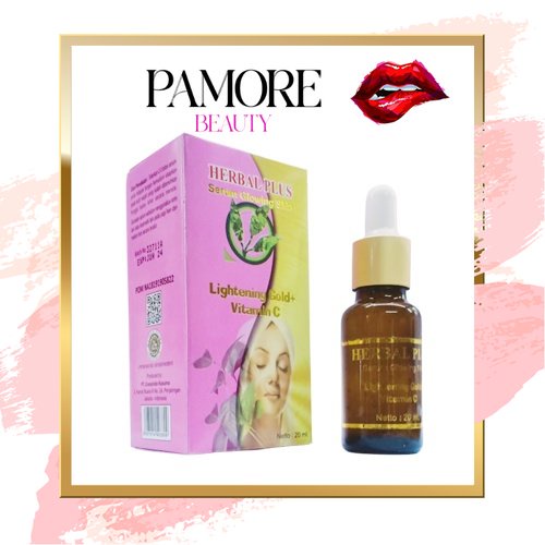 HERBAL PLUS SERUM GLOWING LIGHTENING GOLD VITAMIN C Menghaluskan dan Melembabkan Wajah