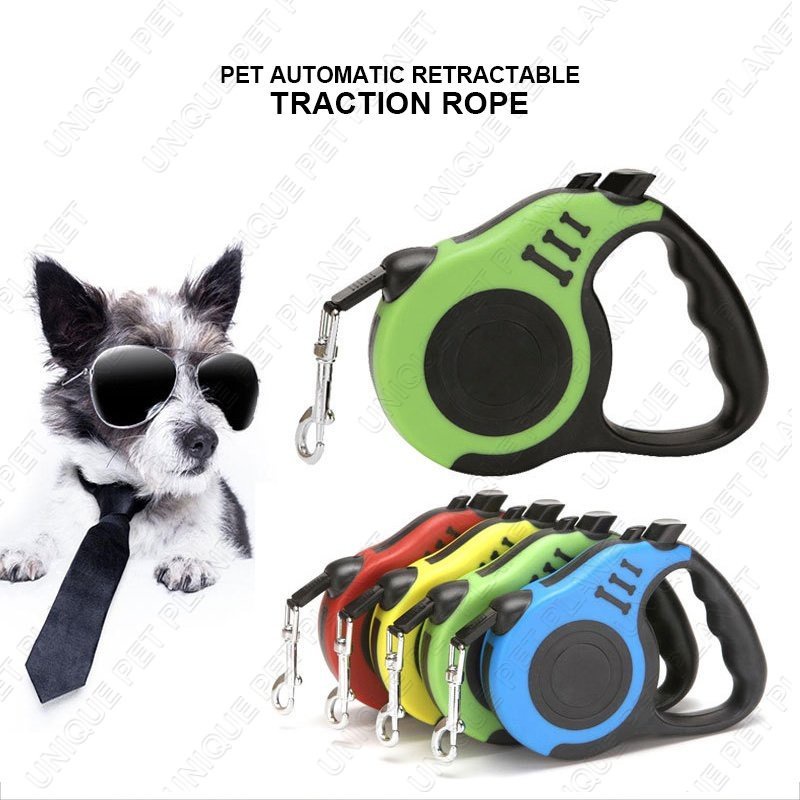 Tali Tuntun Kucing Retractable 3m Tali Pet Chain Dog Cat Training Leash Tali Harness Kucing Anjing Aksesoris Hewan Peliharaan