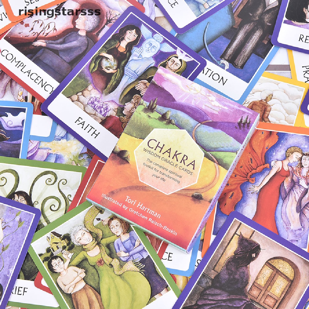 Rsid Span-new Chakra Wisdom Oracle Cards Deck Kartu Tarot Bahasa Inggris Kartu Ramalan Papan Permainan Jelly