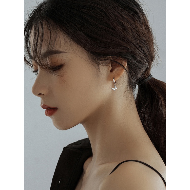 Goldkingdom Aksesoris Perhiasan Fashion Ready Stock S925 Sterling Silver Anting Kupu-Kupu, Sen Peri Anting Udara, Lembut Dan Fleksibel Anting Pejantan, Anting, Anting