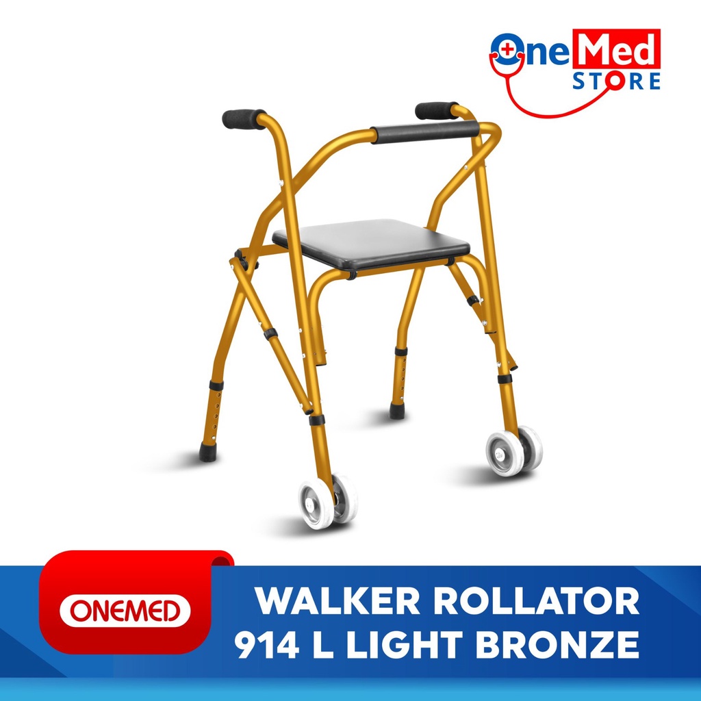 Alat Bantu Jalan Walker Plus Roda Depan Light Bronze FS 914 L OneMed OJ2