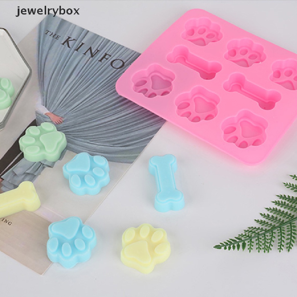 [jewelrybox] Cetakan Kaki Tapak Anjing Cetakan Kue Cetakan Tulang 3D DIY Silicone Bakeware Moldses Boutique