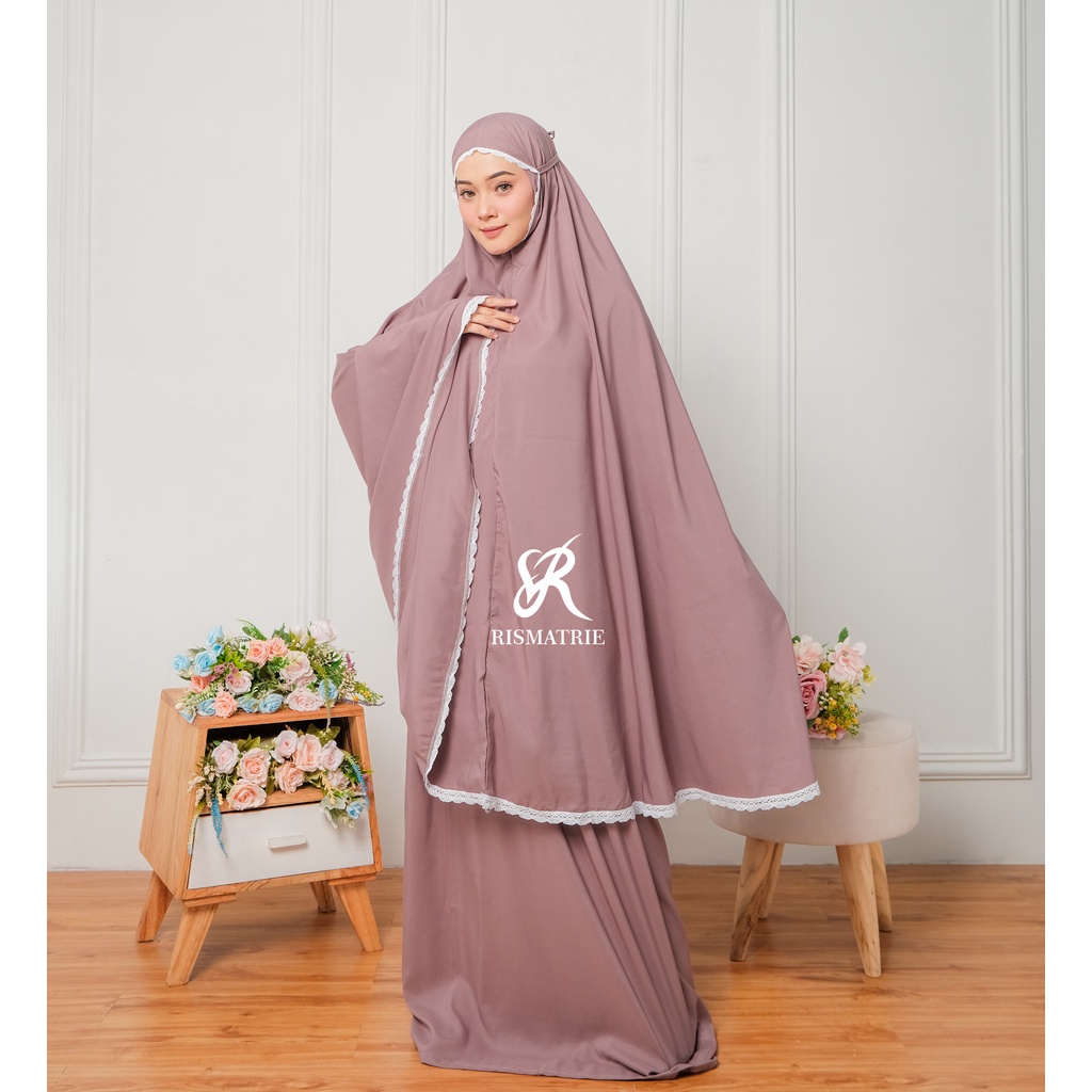 Mukena Travel 2 in 1 dewasa mukenah travelling katun mikro tas serut