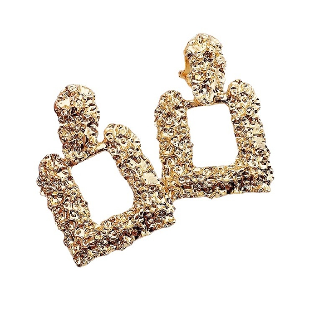 Punk Berlebihan Perhiasan Non Tindik Besar Geometris Logam Klip On Anting Wanita Gadis Hadiah Earcuffs