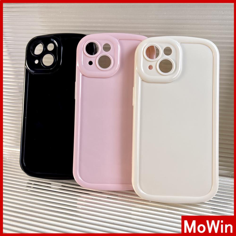 For iPhone 14 Pro Max iPhone Case Glossy Cream Gentle Cute Airbag Shockproof Cover Camera Protection Pink White Black Compatible with iPhone 13 Pro max 12 Pro Max 11 xr xs 7Plus