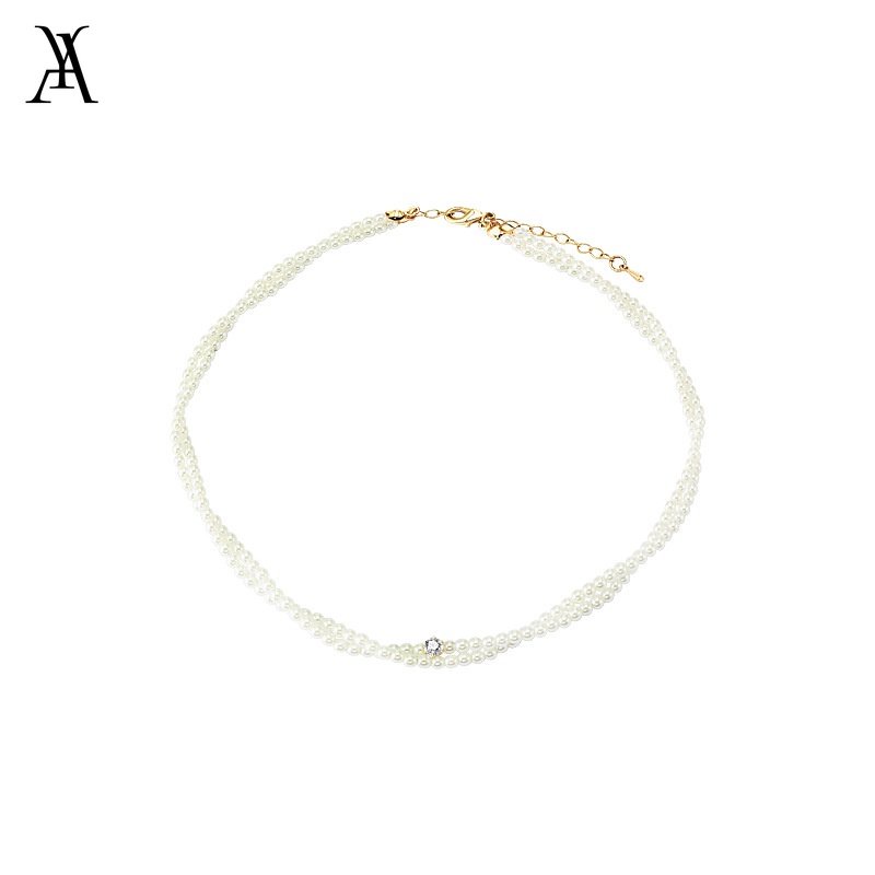 AY(CN) Korean Jewelry Pearl Multilayer Chain Necklace Fashion Elegant Ins Diamond Choker Necklaces Women Accessories Gift