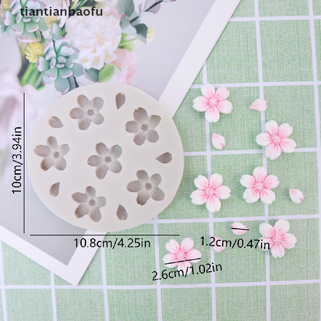 [tiantianbaofu] 1pc 6lubang Bunga Sakura Cetakan Silikon Gula Coklat DIY Decorag Tools Butik