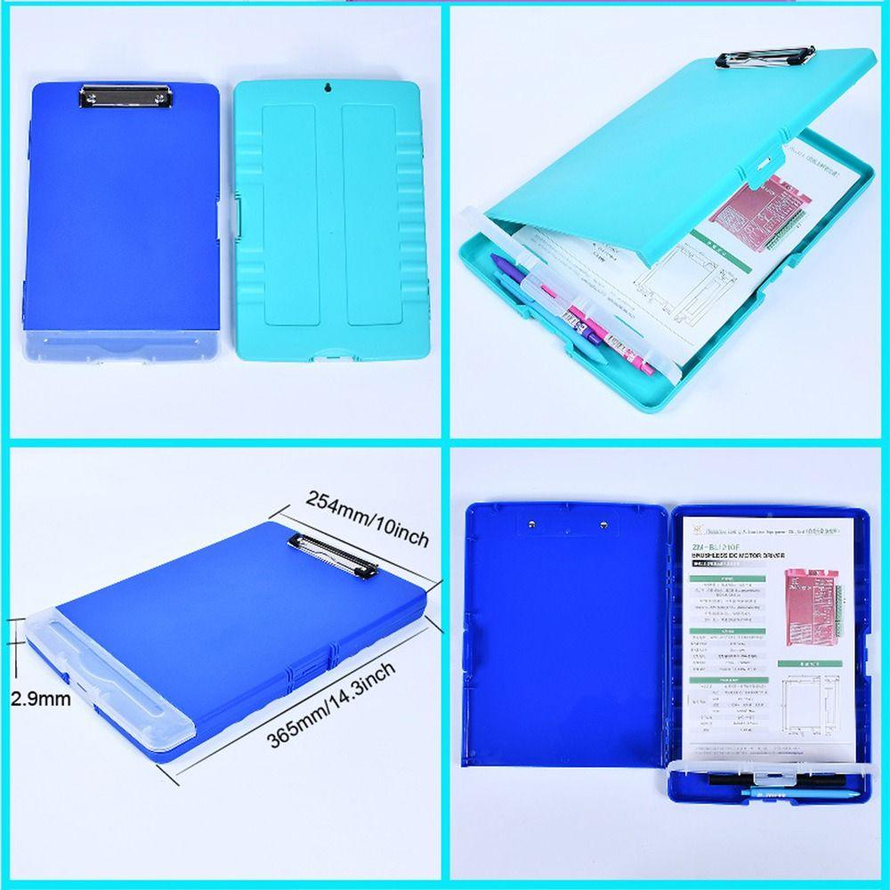 Nickolas1 Clipboard File Box Case Alat Tulis Siswa File Organizer Perlengkapan Kantor Alas Tulisan Penyimpanan Dokumen Clipboard