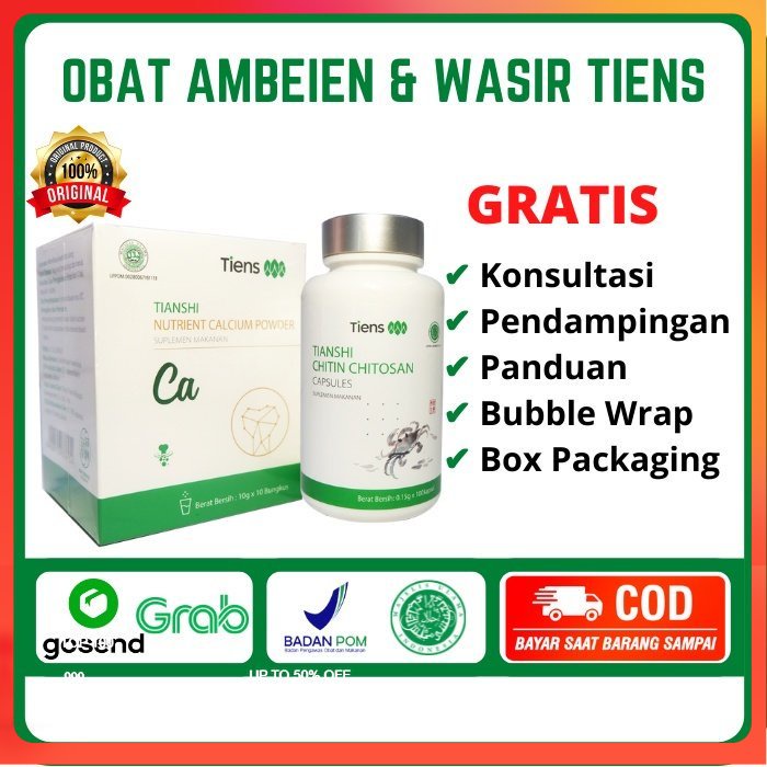 PAKET OBAT AMBEIEN & WASIR TIENS ASLI 100% Herbal China Ampuh Stadium 4