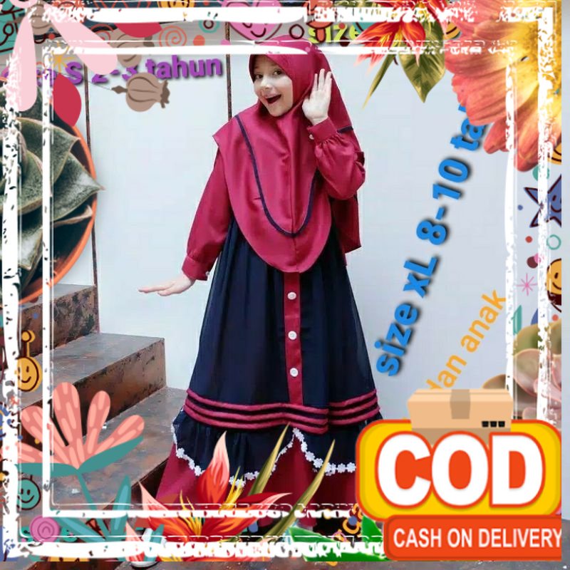gamis anak murah  basela kids 2-10 tahun / army green