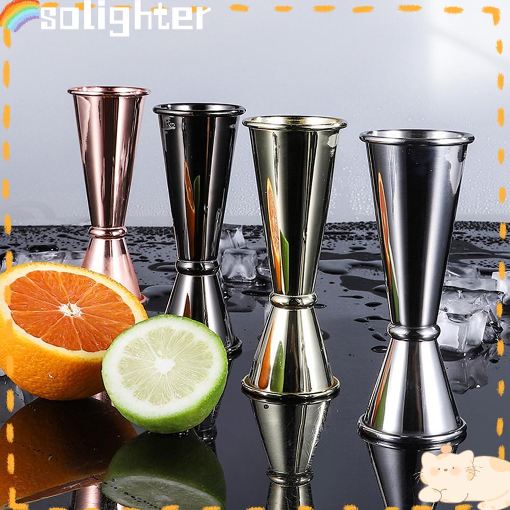 Solighter 1oz 1.5oz Double Cocktail Jigger Desain Ganda Baru Measure Cup Stainless Steel