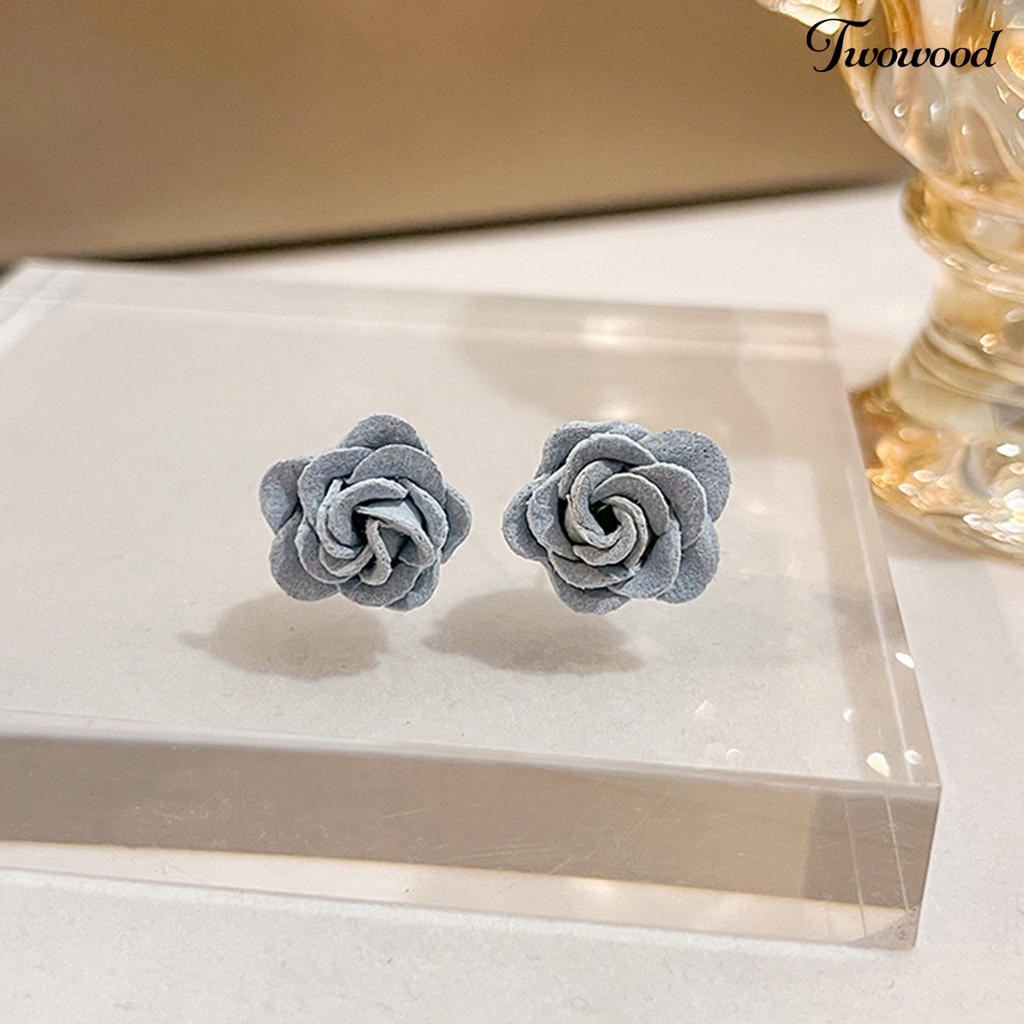 Twowood 1pasang Anting Wanita Gaya Gelap Indah Telinga Dekorasi Kepribadian Biru Enchantress Rose Retro Ear Studs Untuk Pacaran