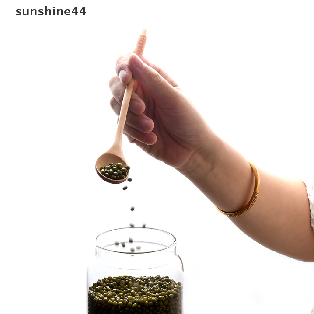 Sunshine Tea Spoon Sendok Kopi Panjang Sendok Teh Kecil Kayu Madu Dessert Spoon ID